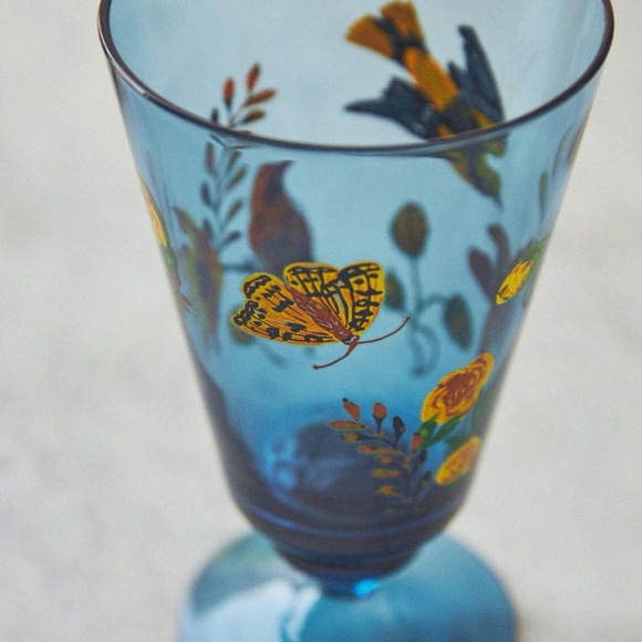 NWT  Anthropologie Nathalie Lete Marais Glass Wine Goblet Bird - Picture 3 of 3